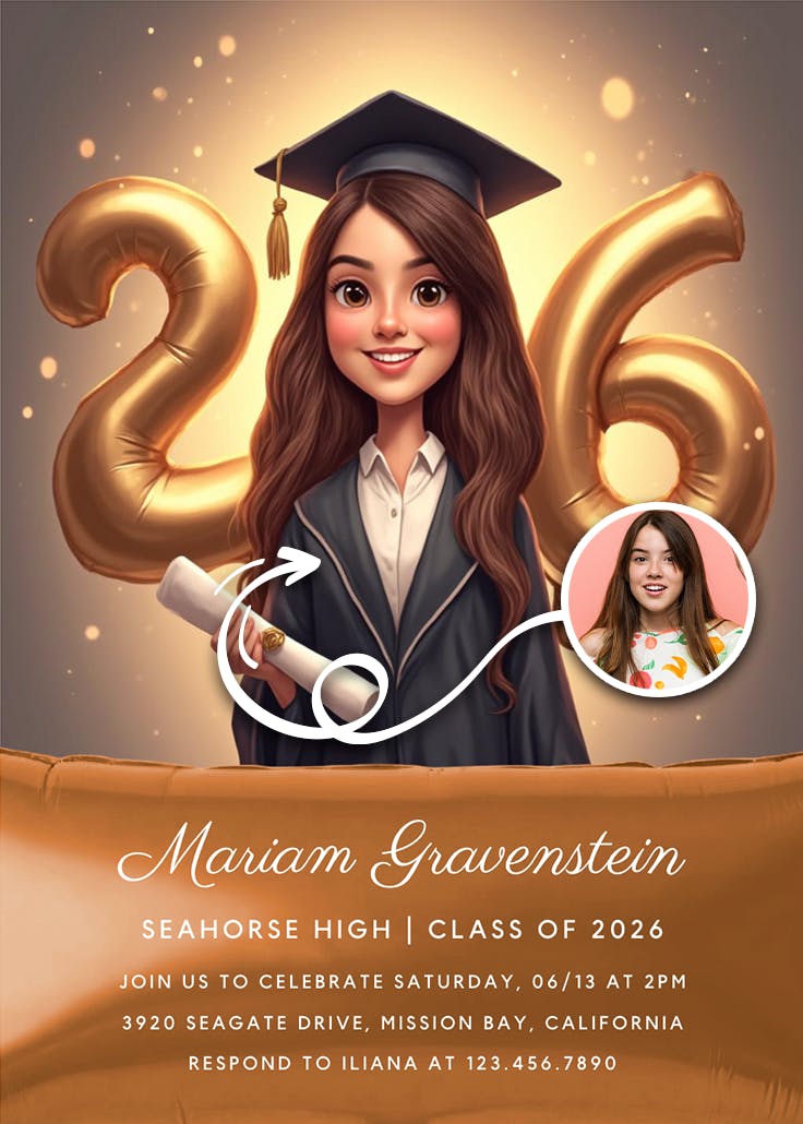 Glowing achievement - graduation party invitation